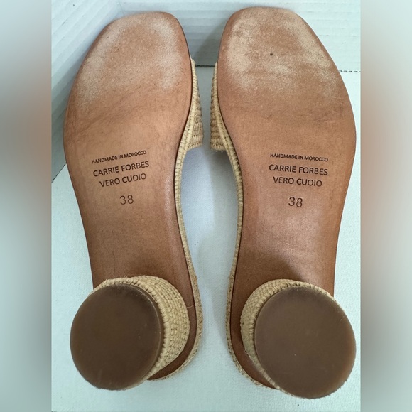 Carrie Forbes Bou Slip On Raffia Sandals Women's 38EU - Picture 8 of 9